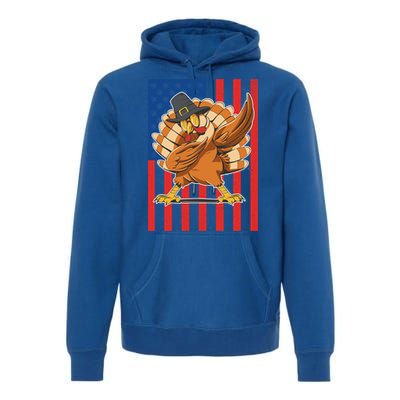 Cool Dabbing Pilgrim Turkey American Thanksgiving Gift Premium Hoodie