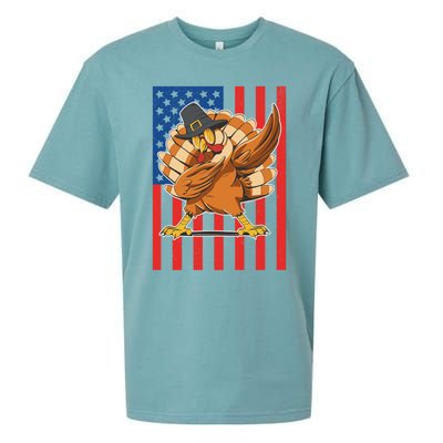 Cool Dabbing Pilgrim Turkey American Thanksgiving Gift Sueded Cloud Jersey T-Shirt