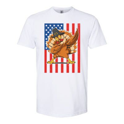 Cool Dabbing Pilgrim Turkey American Thanksgiving Gift Softstyle CVC T-Shirt