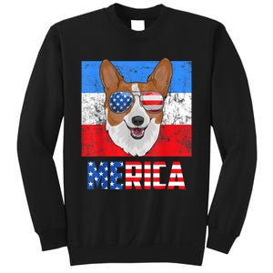 Corgi Dog Patriotic USA 4th Of July American Flag Merica Sweatshirt