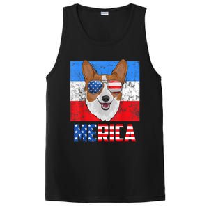 Corgi Dog Patriotic USA 4th Of July American Flag Merica PosiCharge Competitor Tank