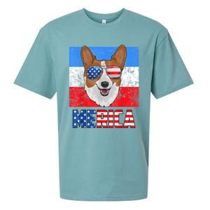 Corgi Dog Patriotic USA 4th Of July American Flag Merica Sueded Cloud Jersey T-Shirt