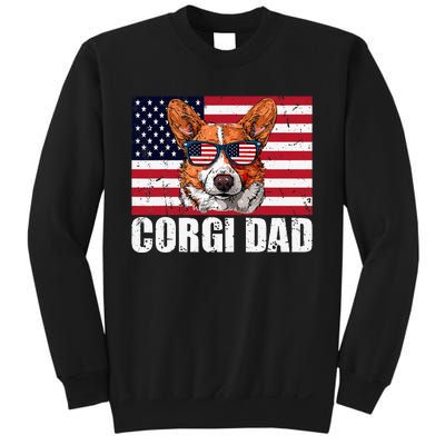 Corgi Dad Pembroke Welsh Corgi Us Flag Dog Lover Sweatshirt