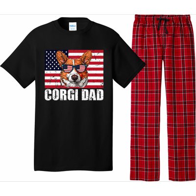 Corgi Dad Pembroke Welsh Corgi Us Flag Dog Lover Pajama Set