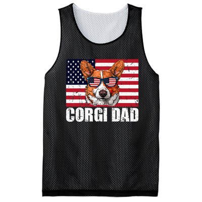 Corgi Dad Pembroke Welsh Corgi Us Flag Dog Lover Mesh Reversible Basketball Jersey Tank