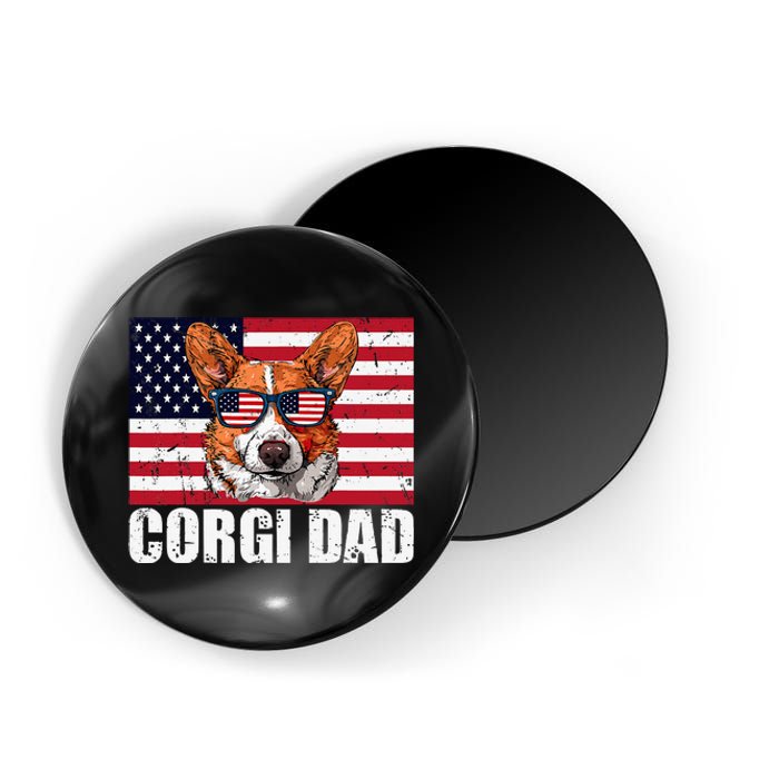 Corgi Dad Pembroke Welsh Corgi Us Flag Dog Lover Magnet