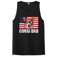 Corgi Dad Pembroke Welsh Corgi Us Flag Dog Lover PosiCharge Competitor Tank