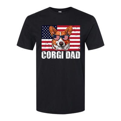 Corgi Dad Pembroke Welsh Corgi Us Flag Dog Lover Softstyle® CVC T-Shirt