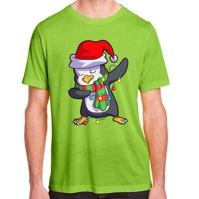 Christmas Dabbing Penguin Matching Family Adult ChromaSoft Performance T-Shirt