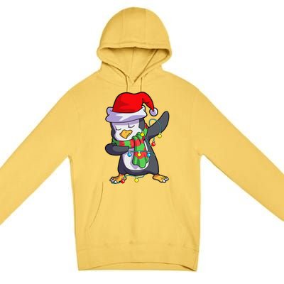 Christmas Dabbing Penguin Matching Family Premium Pullover Hoodie