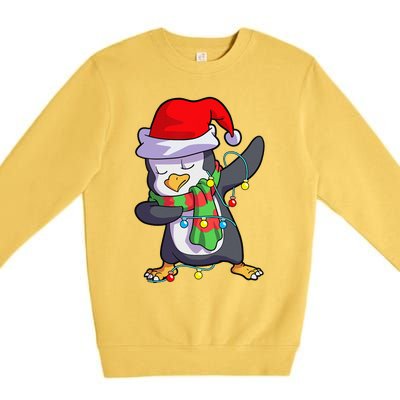 Christmas Dabbing Penguin Matching Family Premium Crewneck Sweatshirt