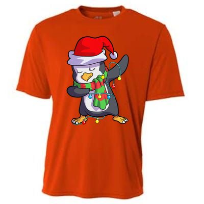 Christmas Dabbing Penguin Matching Family Cooling Performance Crew T-Shirt