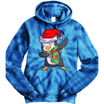 Christmas Dabbing Penguin Matching Family Tie Dye Hoodie