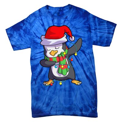 Christmas Dabbing Penguin Matching Family Tie-Dye T-Shirt