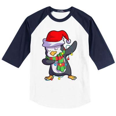 Christmas Dabbing Penguin Matching Family Baseball Sleeve Shirt