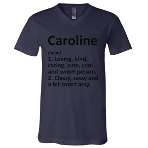 CAROLINE Definition Personalized Funny Birthday Gift Idea V-Neck T-Shirt