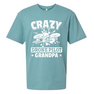 Crazy Drone Pilot Grandpa Drone Pilot Grandpa Gift Sueded Cloud Jersey T-Shirt