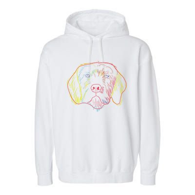 Colourful Dog Pudelpointer Funny Gift Garment-Dyed Fleece Hoodie