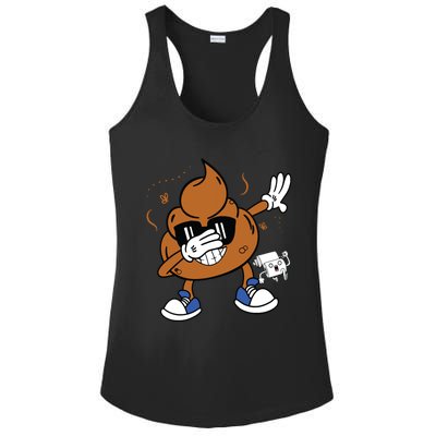 Cute Dabbing Poop Funny Emoticon I Pooped Today Gift Ladies PosiCharge Competitor Racerback Tank