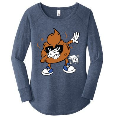 Cute Dabbing Poop Funny Emoticon I Pooped Today Gift Women's Perfect Tri Tunic Long Sleeve Shirt