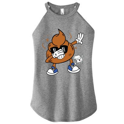 Cute Dabbing Poop Funny Emoticon I Pooped Today Gift Women's Perfect Tri Rocker Tank