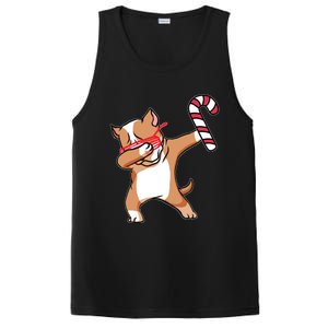 Christmas Dabbing Pitbull Puppy Dog Candy Cane Dance Gift PosiCharge Competitor Tank