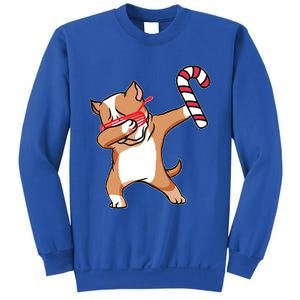 Christmas Dabbing Pitbull Puppy Dog Candy Cane Dance Gift Sweatshirt