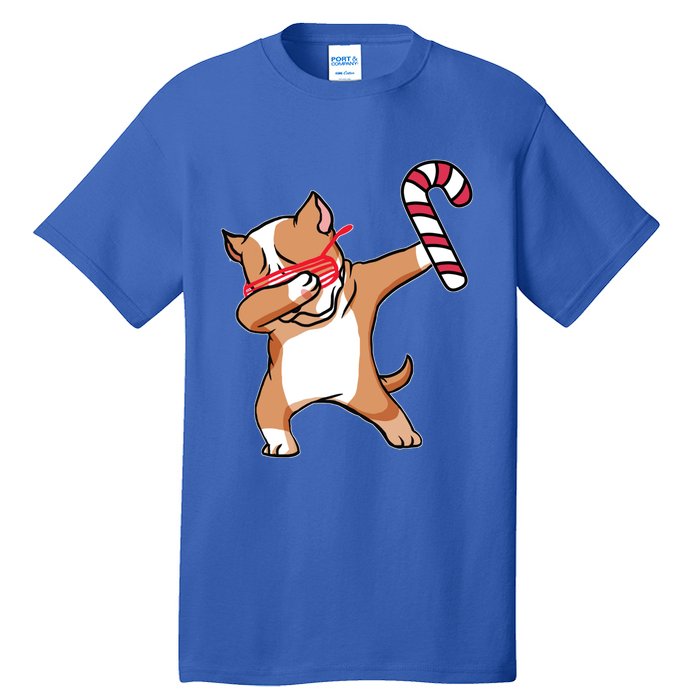 Christmas Dabbing Pitbull Puppy Dog Candy Cane Dance Gift Tall T-Shirt