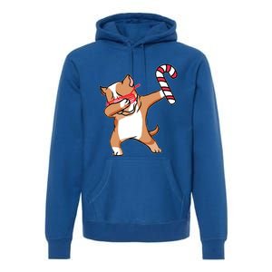 Christmas Dabbing Pitbull Puppy Dog Candy Cane Dance Gift Premium Hoodie