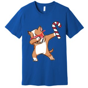 Christmas Dabbing Pitbull Puppy Dog Candy Cane Dance Gift Premium T-Shirt