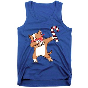 Christmas Dabbing Pitbull Puppy Dog Candy Cane Dance Gift Tank Top