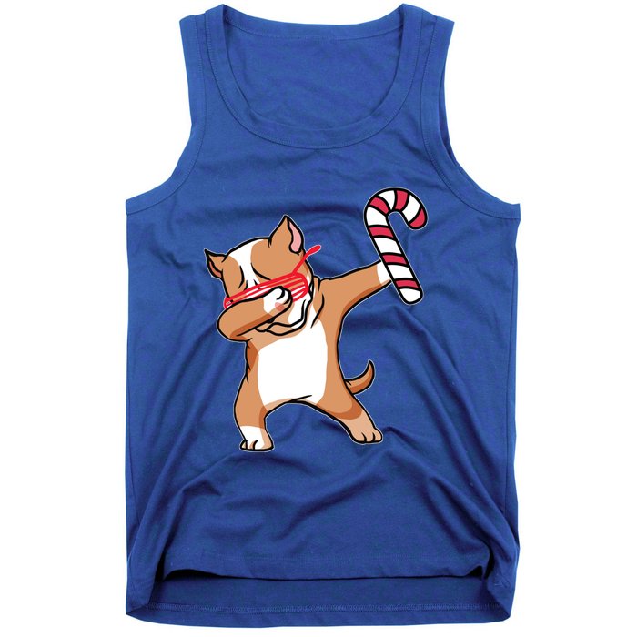 Christmas Dabbing Pitbull Puppy Dog Candy Cane Dance Gift Tank Top