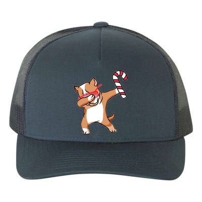 Christmas Dabbing Pitbull Puppy Dog Candy Cane Dance Gift Yupoong Adult 5-Panel Trucker Hat