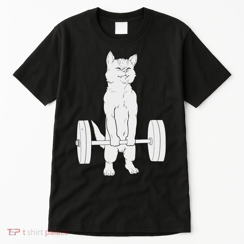Cat Deadlift Powerlifting Tall T-Shirt