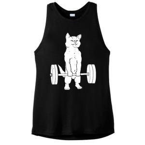 Cat Deadlift Powerlifting Ladies PosiCharge Tri-Blend Wicking Tank