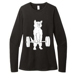 Cat Deadlift Powerlifting Womens CVC Long Sleeve Shirt