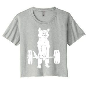 Cat Deadlift Powerlifting Women's Crop Top Tee