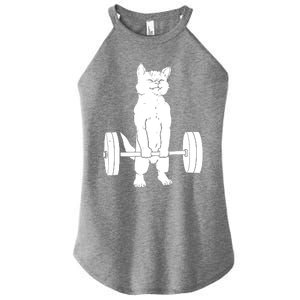 Cat Deadlift Powerlifting Women's Perfect Tri Rocker Tank