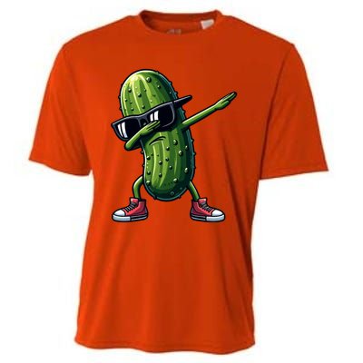 Cucumber Dabbing Pickle Dancing Lover Vintage Pickles Meaningful Gift Cooling Performance Crew T-Shirt