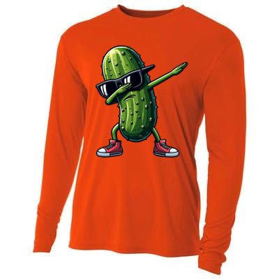 Cucumber Dabbing Pickle Dancing Lover Vintage Pickles Meaningful Gift Cooling Performance Long Sleeve Crew