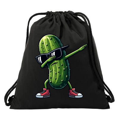 Cucumber Dabbing Pickle Dancing Lover Vintage Pickles Meaningful Gift Drawstring Bag