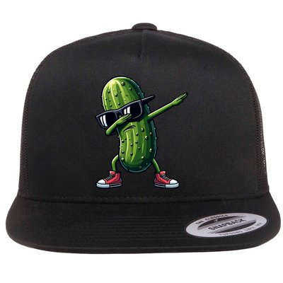 Cucumber Dabbing Pickle Dancing Lover Vintage Pickles Meaningful Gift Flatbill Hat