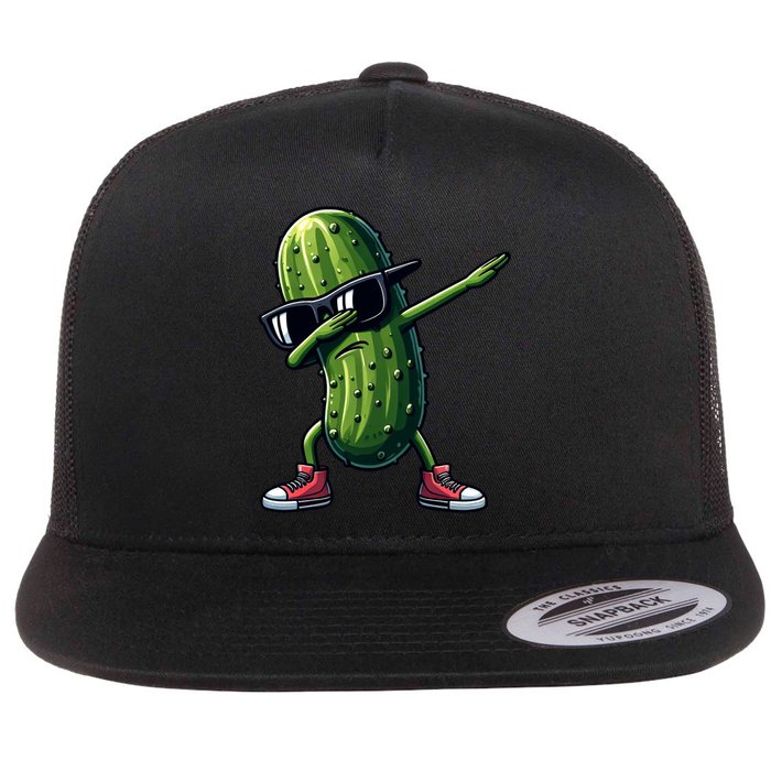 Cucumber Dabbing Pickle Dancing Lover Vintage Pickles Meaningful Gift Flatbill Hat