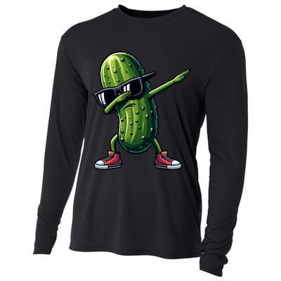 Cucumber Dabbing Pickle Dancing Lover Vintage Pickles Meaningful Gift Cooling Performance Long Sleeve Crew