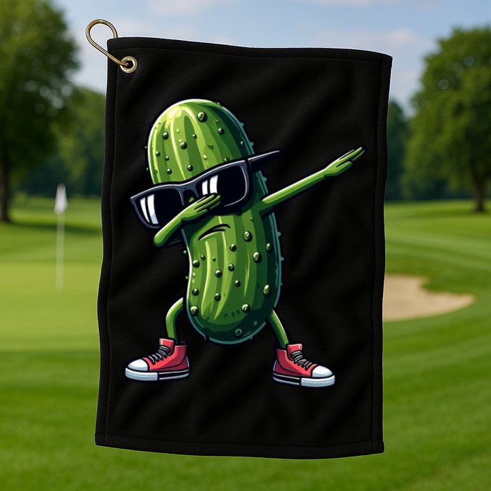 Cucumber Dabbing Pickle Dancing Lover Vintage Pickles Meaningful Gift Golf Towel