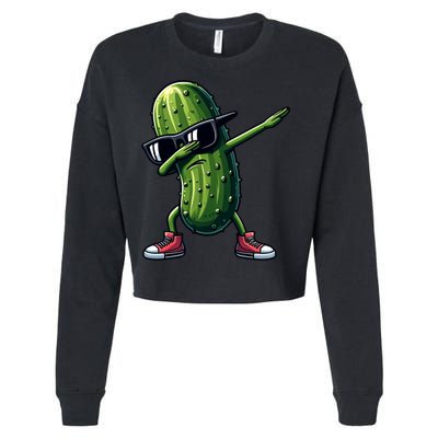 Cucumber Dabbing Pickle Dancing Lover Vintage Pickles Meaningful Gift Cropped Pullover Crew