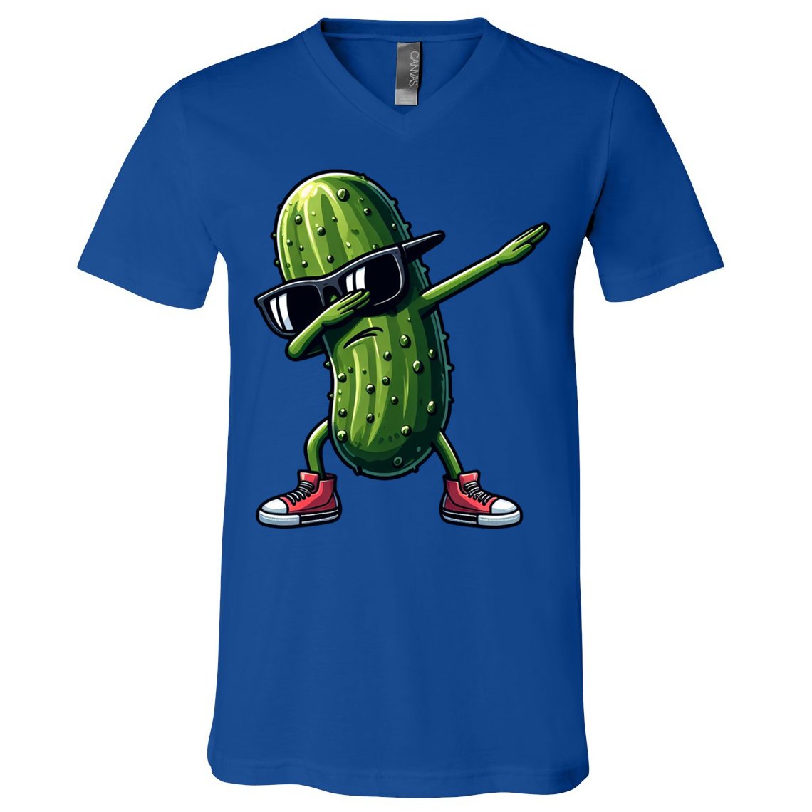 Cucumber Dabbing Pickle Dancing Lover Vintage Pickles Meaningful Gift V-Neck T-Shirt