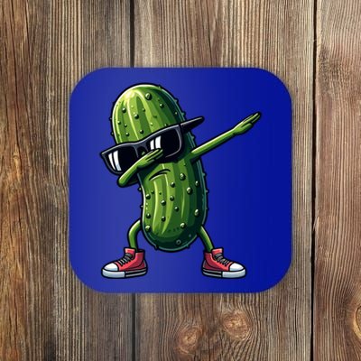 Cucumber Dabbing Pickle Dancing Lover Vintage Pickles Meaningful Gift Coaster