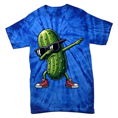 Cucumber Dabbing Pickle Dancing Lover Vintage Pickles Meaningful Gift Tie-Dye T-Shirt
