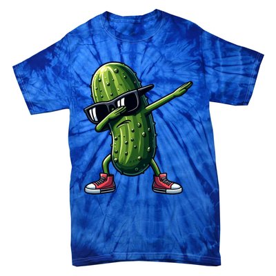 Cucumber Dabbing Pickle Dancing Lover Vintage Pickles Meaningful Gift Tie-Dye T-Shirt